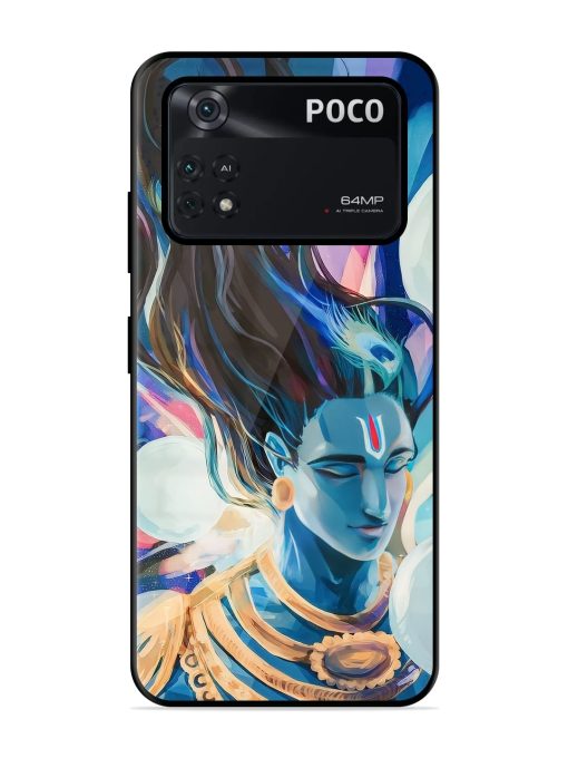 Bhagwan Sri Krishna Glossy Metal Phone Cover for Poco X4 Pro (5G) Zapvi