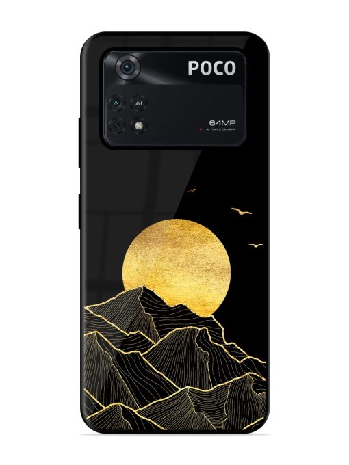 Golden Sunrise Glossy Metal Phone Cover for Poco X4 Pro (5G) Zapvi