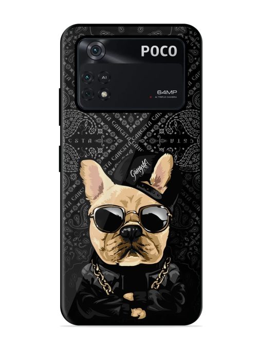 Gangsta Cool Sunmetales Dog Glossy Metal Phone Cover for Poco X4 Pro (5G) Zapvi