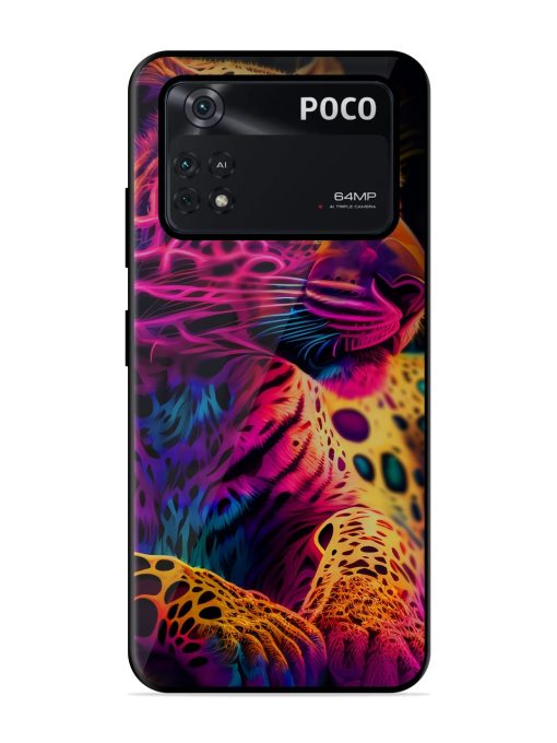 Leopard Art Glossy Metal Phone Cover for Poco X4 Pro (5G) Zapvi