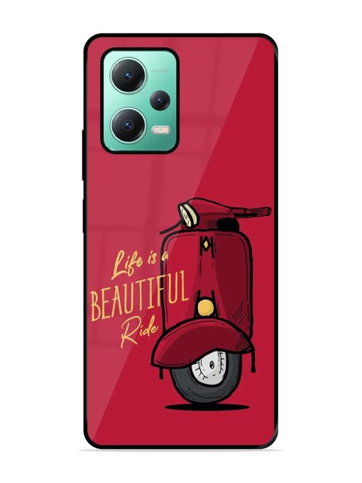 Life Is Beautiful Rides Glossy Metal Phone Cover for Poco X5 (5G) Zapvi