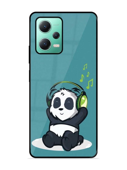 Music Panda Glossy Metal Phone Cover for Poco X5 (5G)