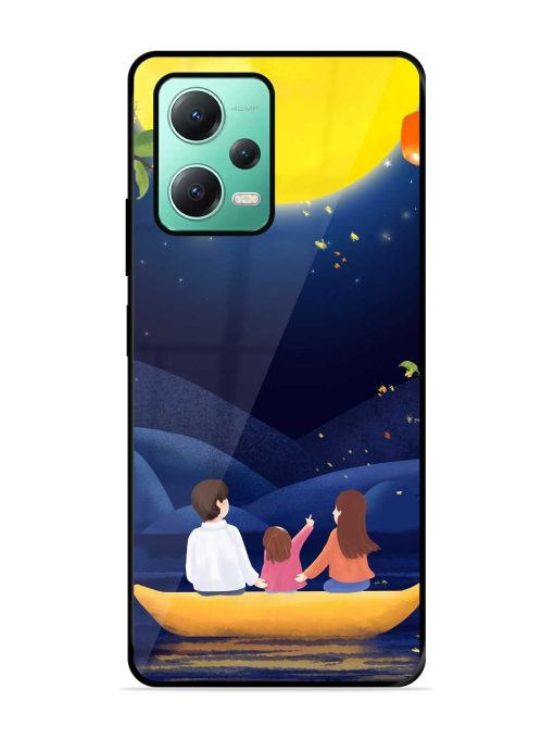 Happy Family And Beautiful View Glossy Metal Phone Cover for Poco X5 (5G) Zapvi