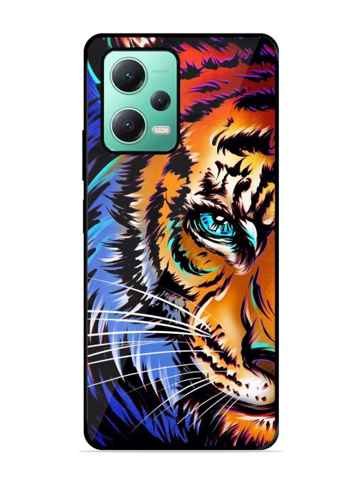 Colorful Lion Art Glossy Metal Phone Cover for Poco X5 (5G) Zapvi