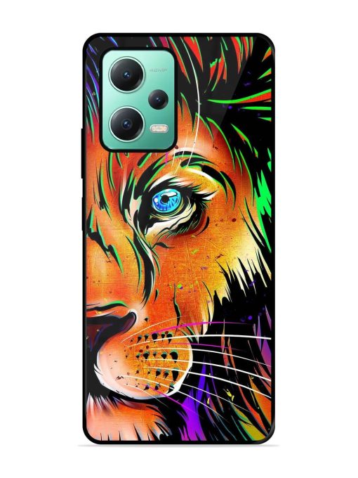 Colorful Lion Design Glossy Metal TPU Phone Cover for Poco X5 (5G) Zapvi