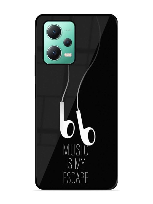 Music Is My Escape Glossy Metal Phone Cover for Poco X5 (5G) Zapvi