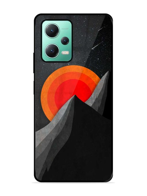 Black Mountain Glossy Metal Phone Cover for Poco X5 (5G)