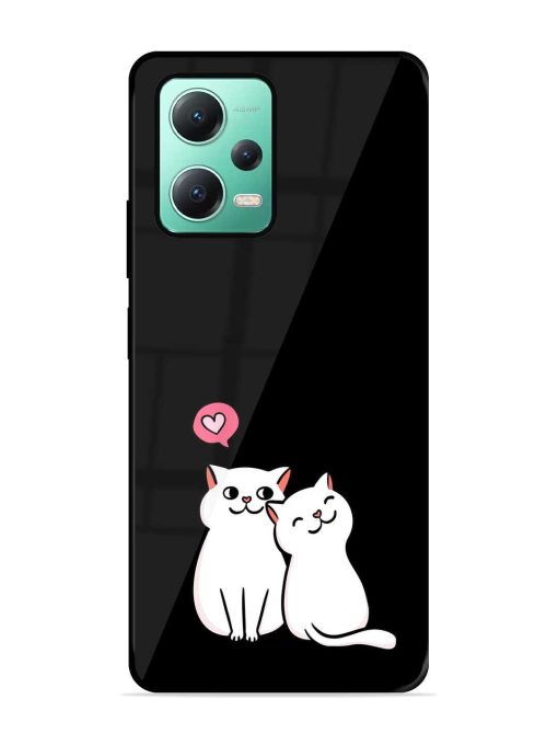 Cat Love Glossy Metal Phone Cover for Poco X5 (5G) Zapvi