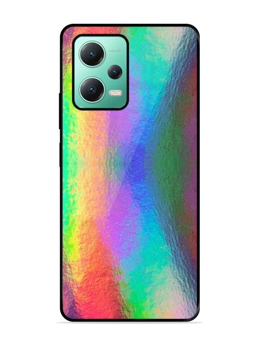 Colorful Holographic Background Glossy Metal TPU Phone Cover for Poco X5 (5G) Zapvi