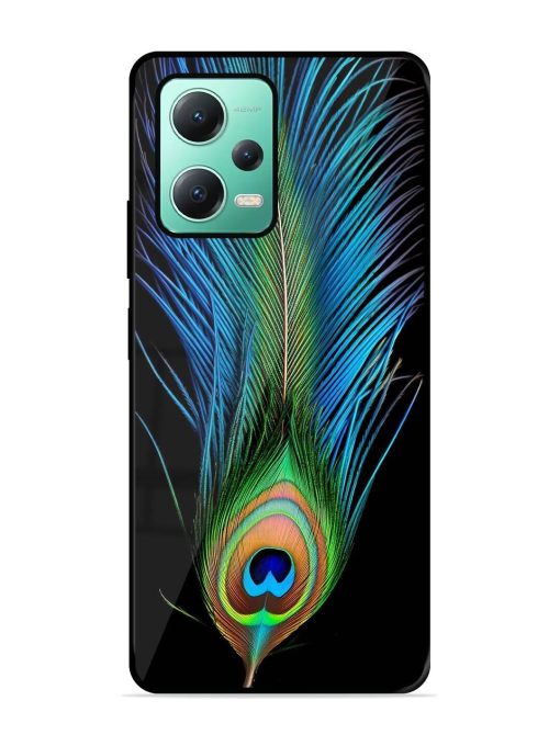 Peacock Feather Glossy Metal TPU Phone Cover for Poco X5 (5G)