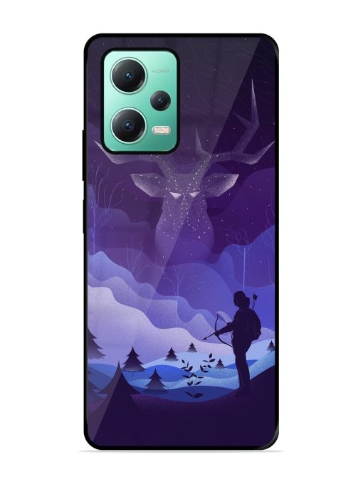 Deer Forest River Glossy Metal Phone Cover for Poco X5 (5G)