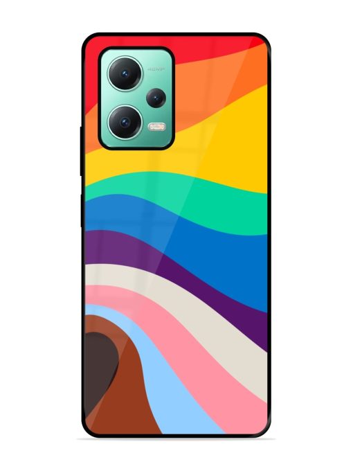 Minimal Pride Art Glossy Metal Phone Cover for Poco X5 (5G)