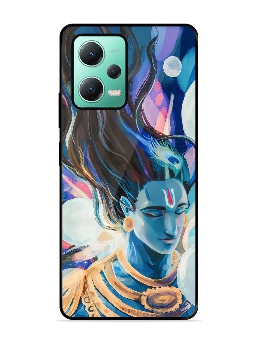 Bhagwan Sri Krishna Glossy Metal Phone Cover for Poco X5 (5G)