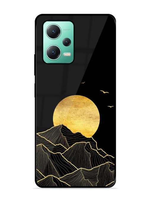 Golden Sunrise Glossy Metal Phone Cover for Poco X5 (5G)