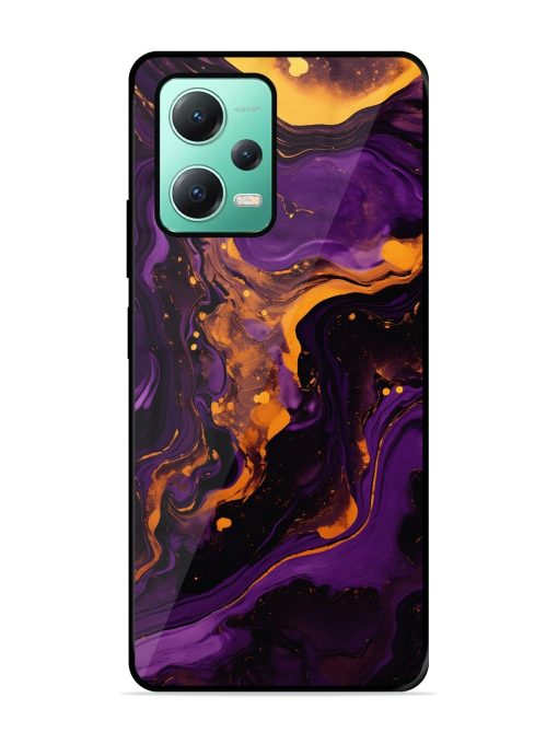 Painting Of A Purple Glossy Metal Phone Cover for Poco X5 (5G)