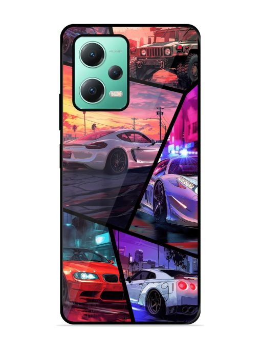 Ride In Pixels Glossy Metal Phone Cover for Poco X5 (5G)