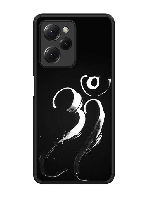 Om Logo Glossy Metal Phone Cover for Poco X5 Pro (5G)