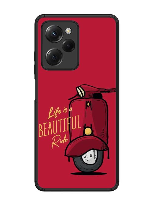 Life Is Beautiful Rides Glossy Metal Phone Cover for Poco X5 Pro (5G) Zapvi