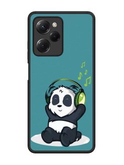 Music Panda Glossy Metal Phone Cover for Poco X5 Pro (5G)