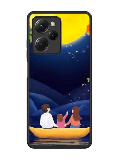 Happy Family And Beautiful View Glossy Metal Phone Cover for Poco X5 Pro (5G)
