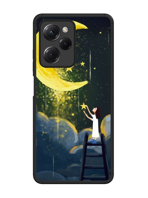 Moonlight Healing Night Illustration Glossy Metal TPU Phone Cover for Poco X5 Pro (5G) Zapvi