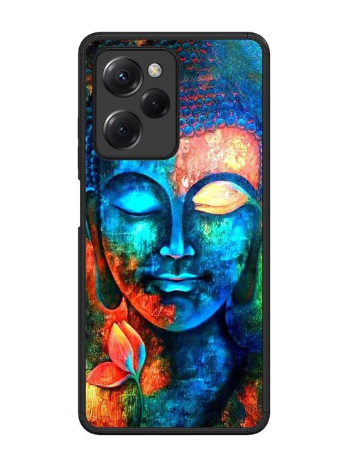 Buddha Painting Glossy Metal Phone Cover for Poco X5 Pro (5G) Zapvi