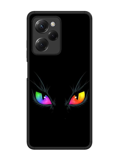 Cat Eyes Glossy Metal Phone Cover for Poco X5 Pro (5G) Zapvi