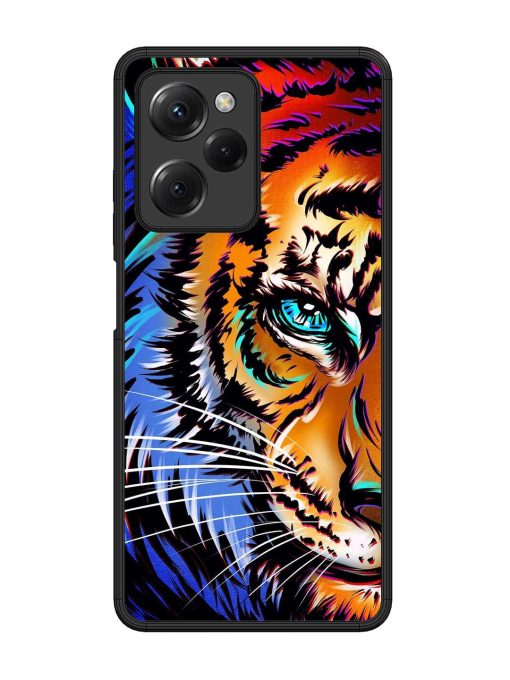 Colorful Lion Art Glossy Metal Phone Cover for Poco X5 Pro (5G) Zapvi