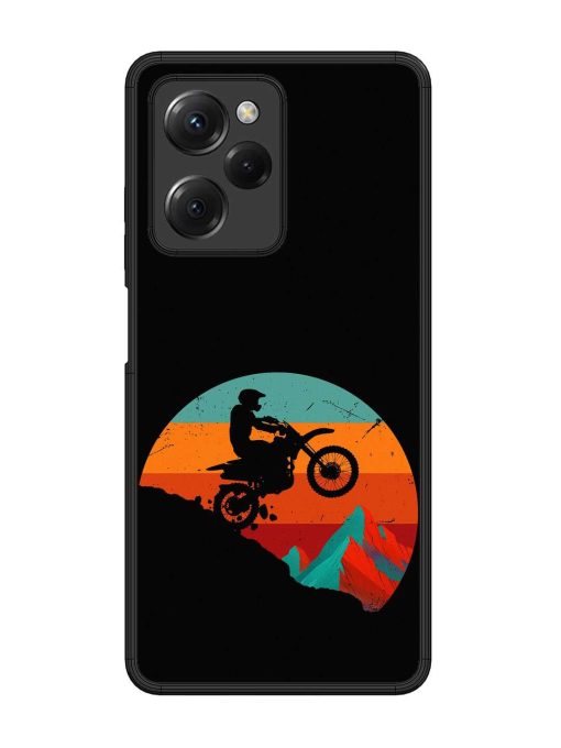 Mountain Bike Glossy Metal Phone Cover for Poco X5 Pro (5G) Zapvi