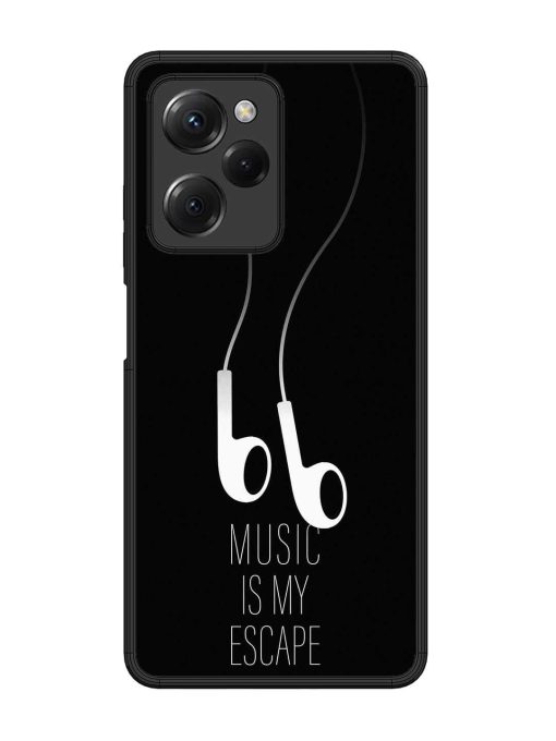 Music Is My Escape Glossy Metal Phone Cover for Poco X5 Pro (5G) Zapvi