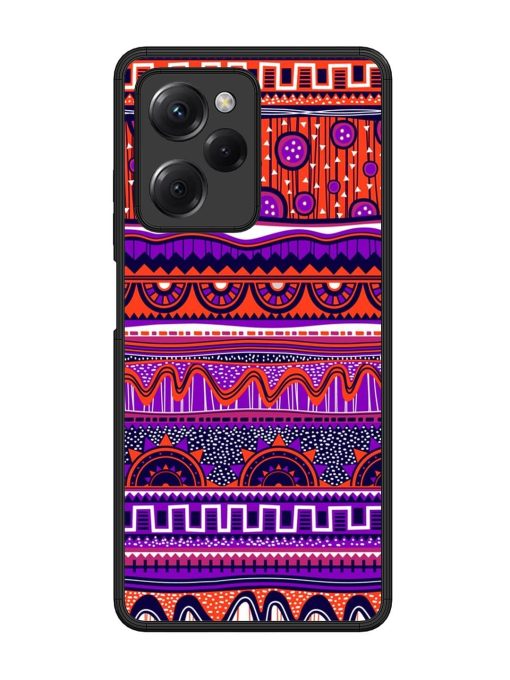 Ethnic Seamless Pattern Glossy Metal TPU Phone Cover for Poco X5 Pro (5G) Zapvi