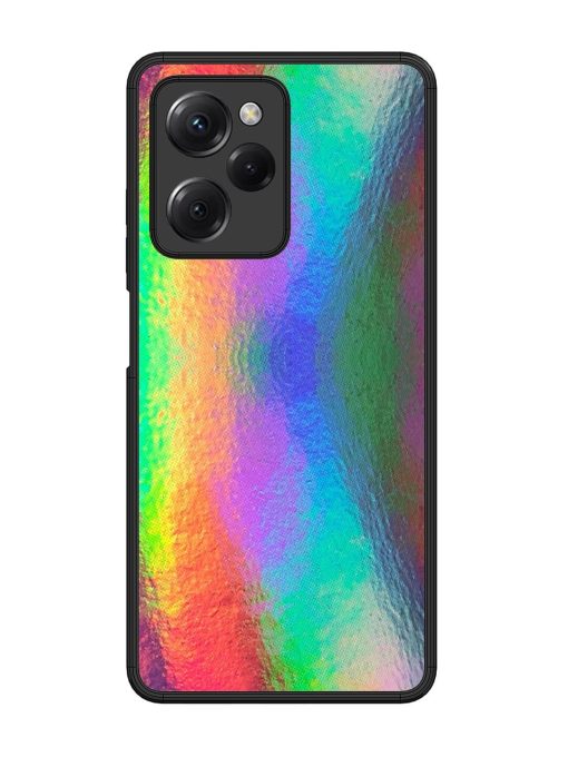 Colorful Holographic Background Glossy Metal TPU Phone Cover for Poco X5 Pro (5G) Zapvi