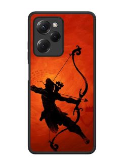 Illustration Lord Rama Glossy Metal Phone Cover for Poco X5 Pro (5G)