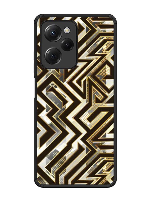 Technology Geometric Seamless Glossy Metal Phone Cover for Poco X5 Pro (5G) Zapvi