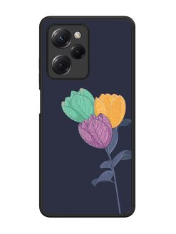 Flower Vector Glossy Metal Phone Cover for Poco X5 Pro (5G)