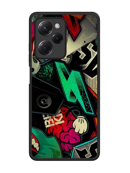 Graffiti Art Glossy Metal Phone Cover for Poco X5 Pro (5G) Zapvi