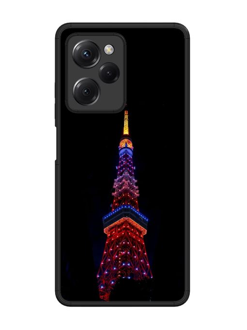 Eiffel Tower Night View Glossy Metal Phone Cover for Poco X5 Pro (5G) Zapvi