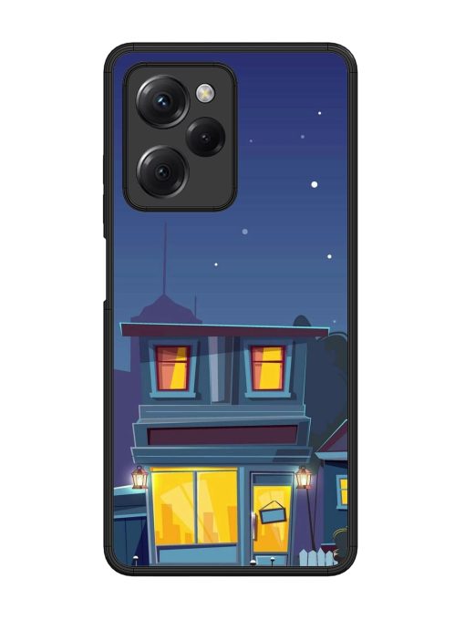 Vector Night House Glossy Metal Phone Cover for Poco X5 Pro (5G) Zapvi