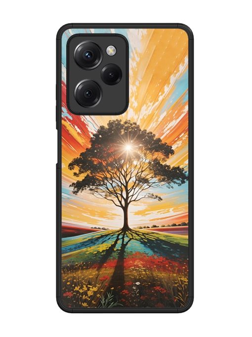 Abstract Tree Colorful Art Glossy Metal Phone Cover for Poco X5 Pro (5G) Zapvi