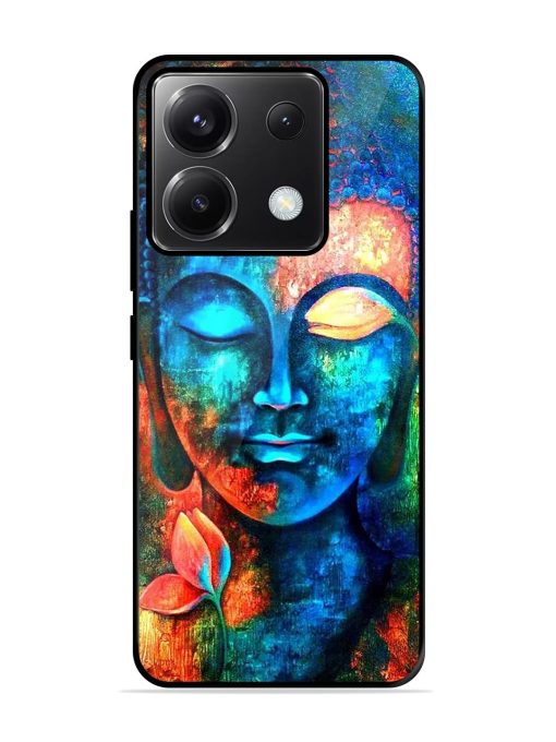 Buddha Painting Glossy Metal Phone Cover for Poco X6 (5G) Zapvi