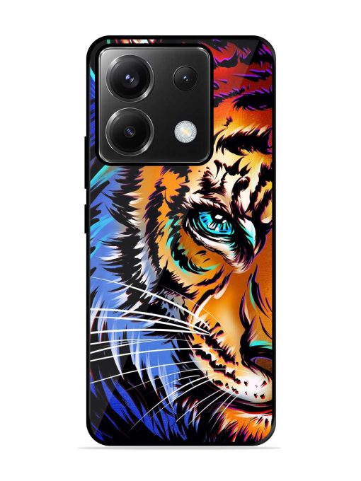 Colorful Lion Art Glossy Metal Phone Cover for Poco X6 (5G) Zapvi