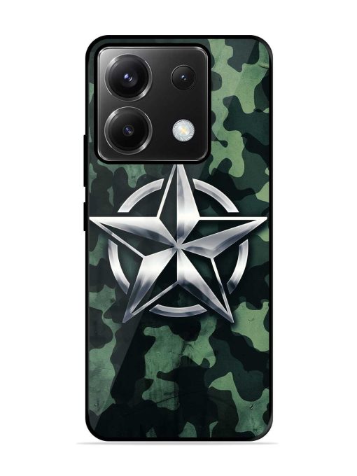 Indian Army Star Design Glossy Metal Phone Cover for Poco X6 (5G) Zapvi