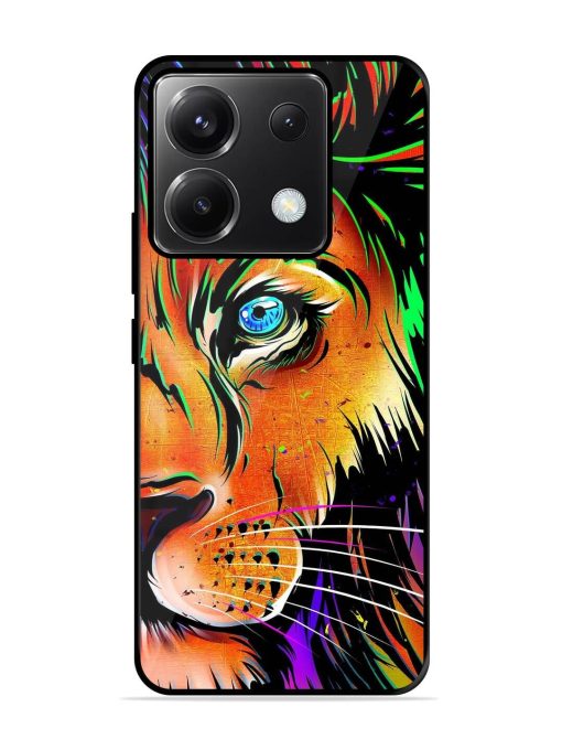 Colorful Lion Design Glossy Metal TPU Phone Cover for Poco X6 (5G) Zapvi