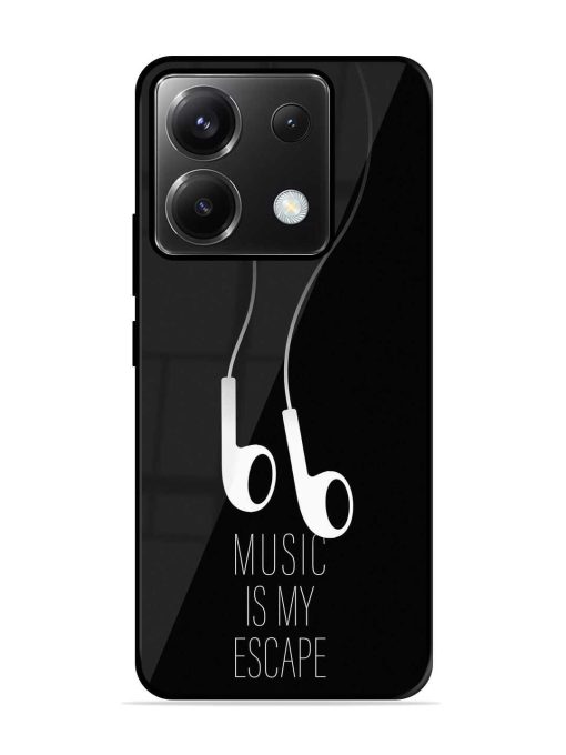 Music Is My Escape Glossy Metal Phone Cover for Poco X6 (5G) Zapvi