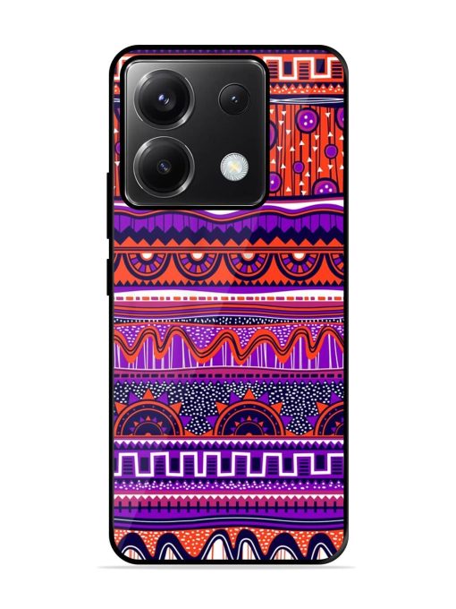 Ethnic Seamless Pattern Glossy Metal TPU Phone Cover for Poco X6 (5G) Zapvi