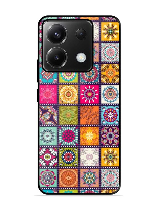 Seamless Pattern Vintage Glossy Metal Phone Cover for Poco X6 (5G) Zapvi