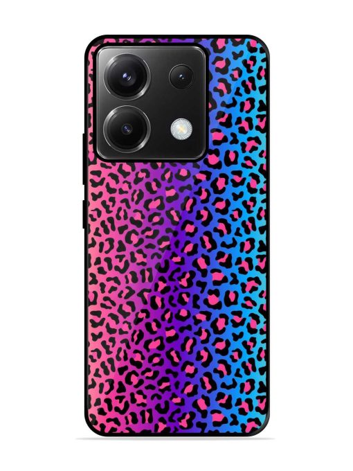 Colorful Leopard Seamless Glossy Metal Phone Cover for Poco X6 (5G) Zapvi