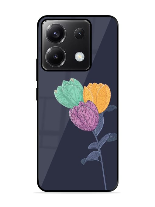 Flower Vector Glossy Metal Phone Cover for Poco X6 (5G) Zapvi