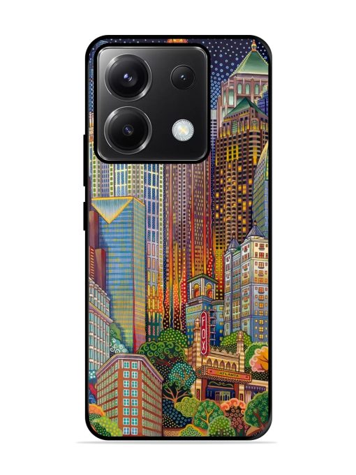 Cityscapes Art Glossy Metal Phone Cover for Poco X6 (5G) Zapvi