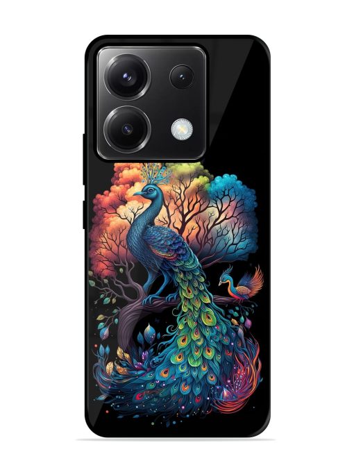 Peacock Tree Art Glossy Metal Phone Cover for Poco X6 (5G)